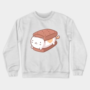 Ice Cream Sandwich Cat Kawaii Crewneck Sweatshirt